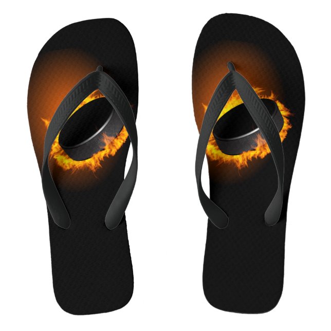 Burning Hockey Puck Thongs (Footbed)