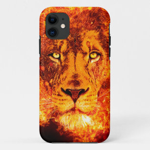 Burning Lion Red Orange iPhone 11 Case