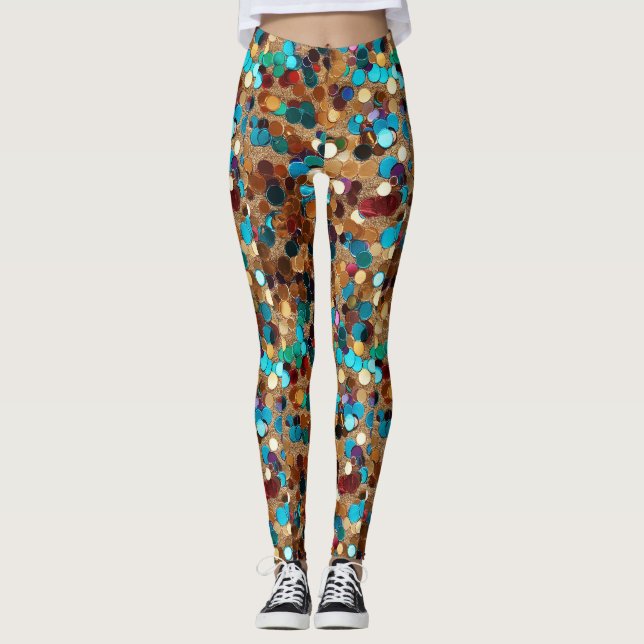 Burning Man Multicolor sequins Leggings (Front)
