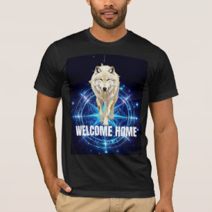 Burning Man Wolf Sacred Geometry Neon Cosmic T-Shi T-Shirt