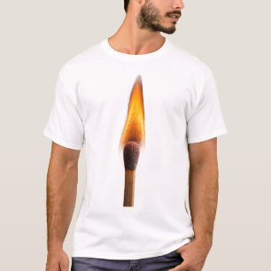 Burning Matchstick Flame Art – Fire Spark Dark Aes T-Shirt
