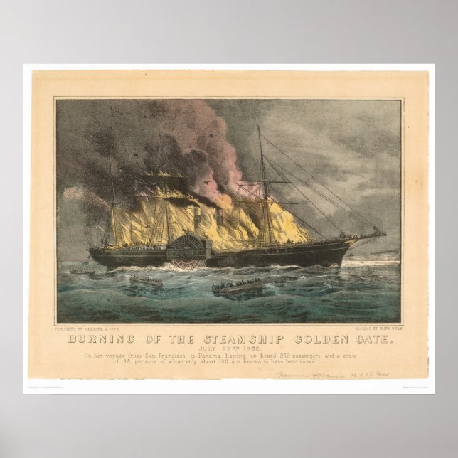 Burning of the Steamship Golden Gate (0144A) Poster (Front)