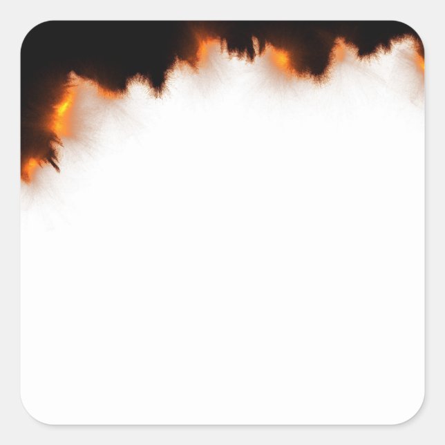 Burning Paper Background Template Area Square Sticker (Front)