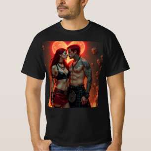 Burning Passion: Love in Shadows T-Shirt