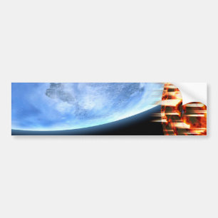 burning planet bumper sticker