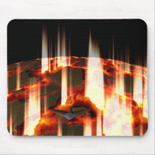 burning planet mouse pad