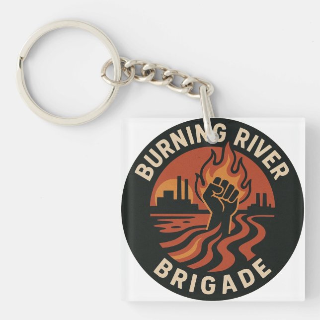 Burning River Brigade Keychain (Front)