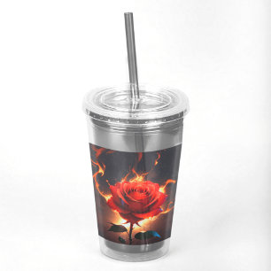 Burning Rose – Passion Meets Destruction in Striki Acrylic Tumbler