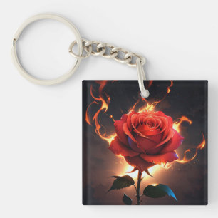 Burning Rose – Passion Meets Destruction in Striki Key Ring