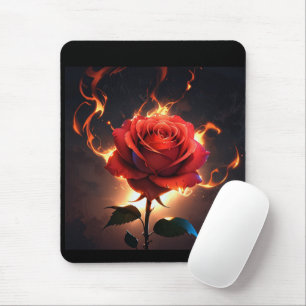 Burning Rose – Passion Meets Destruction in Striki Mouse Pad