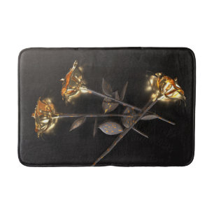 Burning Roses – Golden Elegance Bath Mat