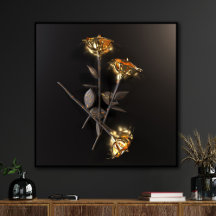 Burning Roses – Golden Elegance