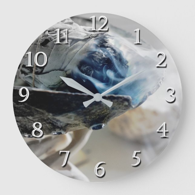 Burning Sage Smoking Metaphysical Esoteric Office Large Clock (Front)