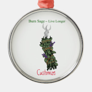 Burning Sage Thunder_Cove Metal Ornament