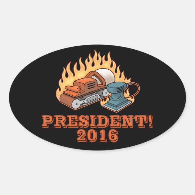 Burning Sanders Oval Sticker (Front)