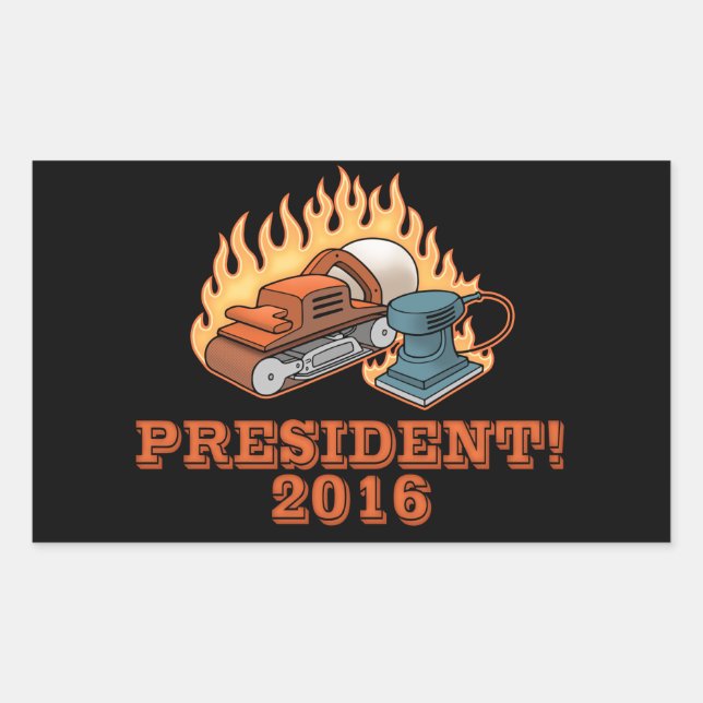 Burning Sanders Rectangular Sticker (Front)