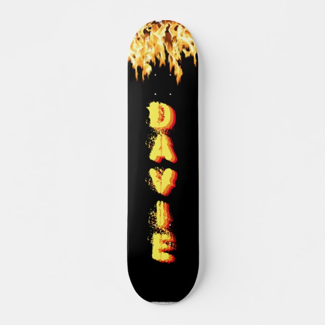 Burning Skateboard with Your Name (Front)
