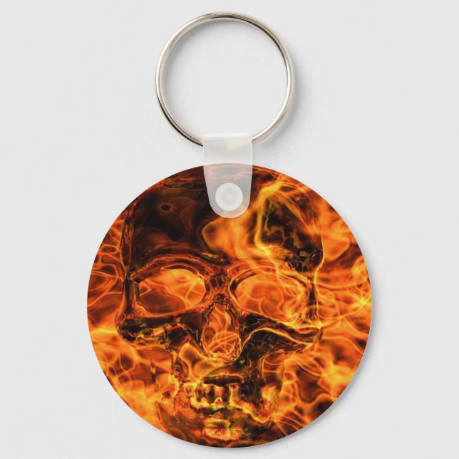 Burning skull key ring (Front)