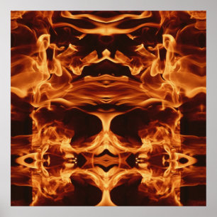 Burning skull poster