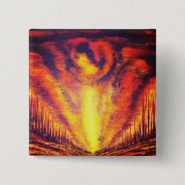 Burning Sky 15 Cm Square Badge (Front)