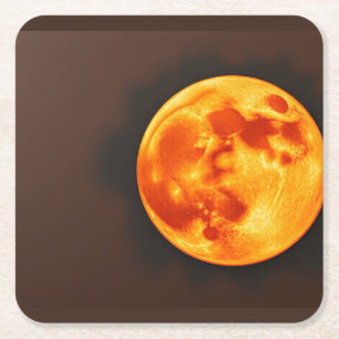 Burning Sun Square Paper Coaster