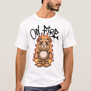 Burning Teddy Bear streetwear T-Shirt