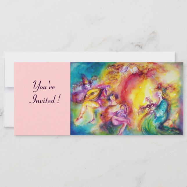 BURNING THE CARNIVAL, Mardi Gras Masquerade Ball Invitation (Front)