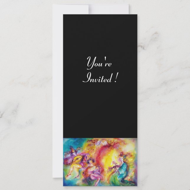 BURNING THE CARNIVAL, Mardi Gras Masquerade Ball Invitation (Front)