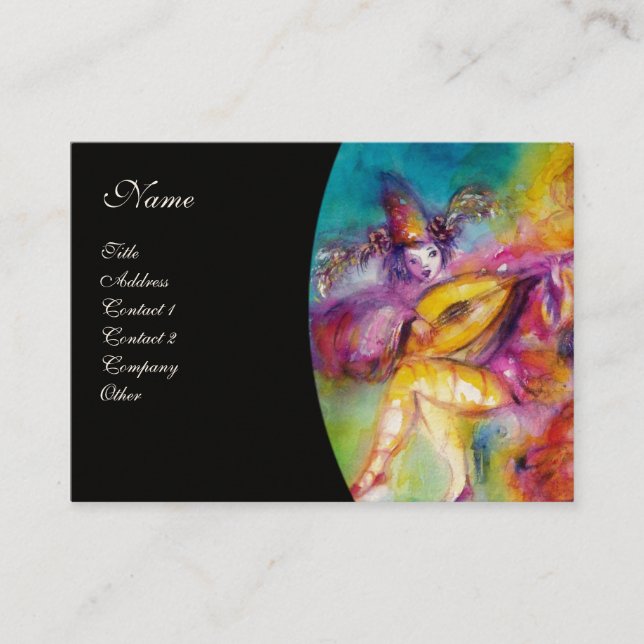 BURNING THE CARNIVAL / Theatre ,Dance and Music Business Card (Front)