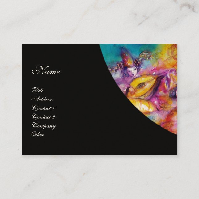 BURNING THE CARNIVAL / Theatre ,Dance and Music Business Card (Front)
