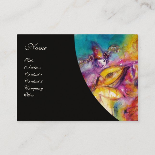 BURNING THE CARNIVAL / Theatre ,Dance and Music Business Card (Front)