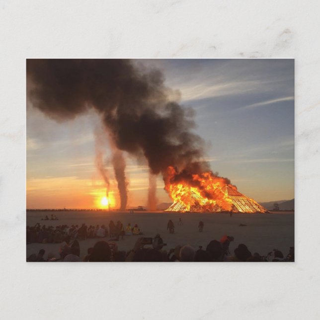Burning the Pyramids, Burning Man Postcard (Front)