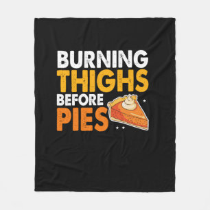Burning Thighs Before Pies Thanksgiving Pumpkin Pi Fleece Blanket