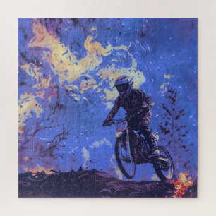 Burning Trails - Dirt-bike Rider Jigsaw Puzzle