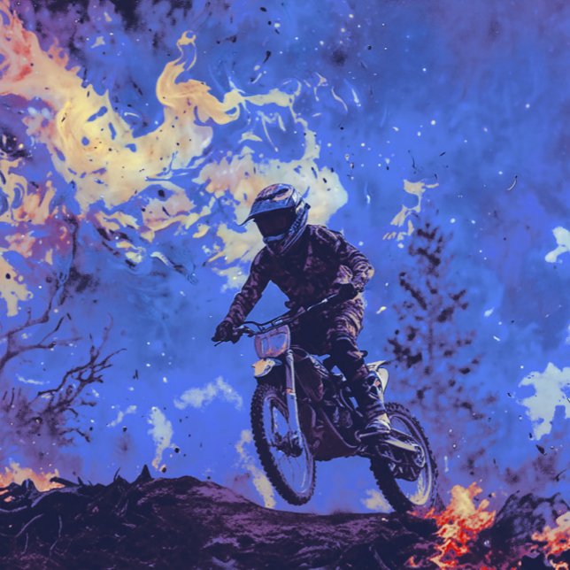 Burning Trails - Dirt-bike Rider Poster (Creator Uploaded)