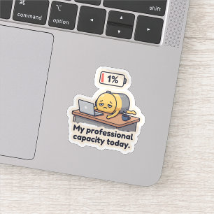 Burnout Battery Funny Office Sticker
