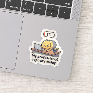 Burnout Battery Funny Office Sticker