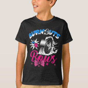 Burnouts or Bows Gender Reveal Baby Party Announce T-Shirt
