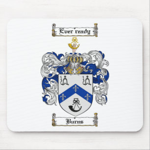 BURNS FAMILY CREST -  BURNS COAT OF ARMS MOUSE PAD