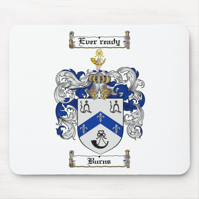 BURNS FAMILY CREST -  BURNS COAT OF ARMS MOUSE PAD (Front)