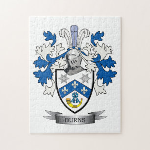 Burns Family Crest Coat of Arms Jigsaw Puzzle
