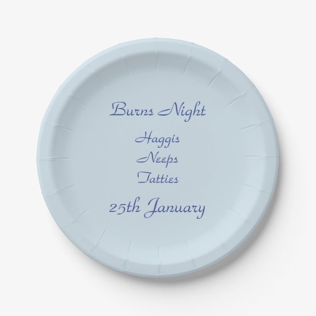 Burns Night Paper Plate (Front)