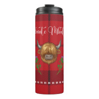 Burns Night Slàinte Mhath Highland Cow Tartan