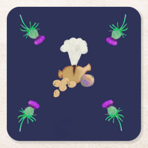 Burns supper napkins square paper coaster