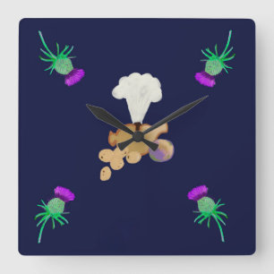 Burns supper square wall clock