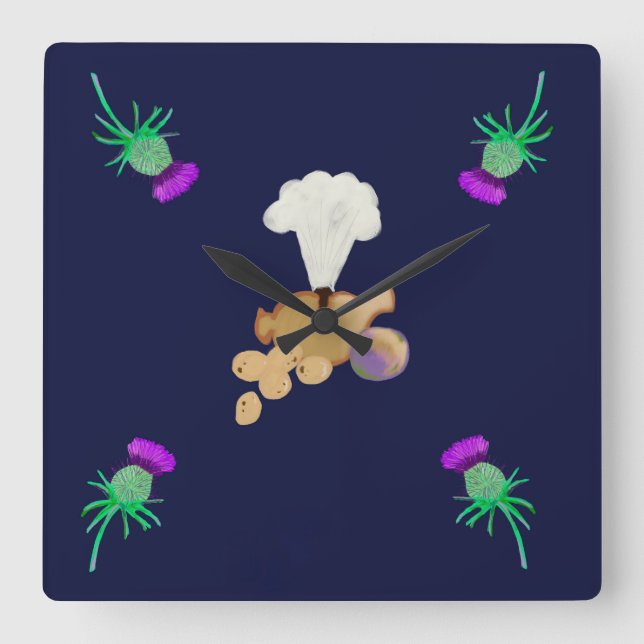 Burns supper square wall clock (Front)