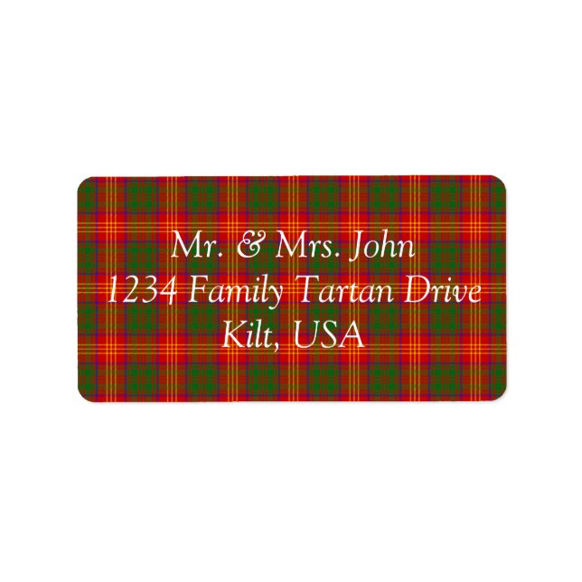 Burns Tartan Label (Front)