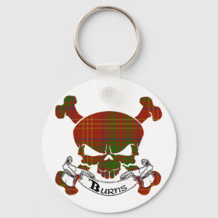 Burns Tartan Skull Keychain