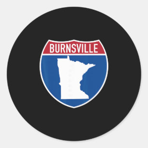 Burnsville Minnesota Map Highway Interstate Sign S Classic Round Sticker