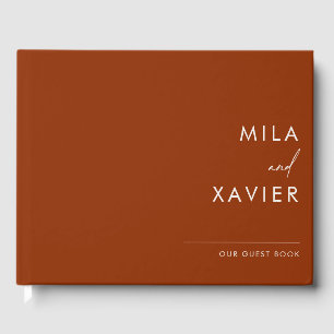 Burnt Amber Modern Minimal Wedding Guestbook